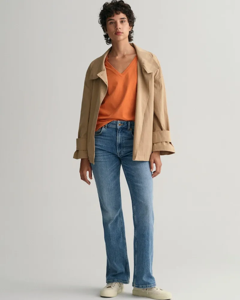 Gant Shirts*Original V-Neck T-Shirt pumpkin orange