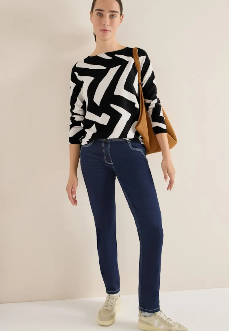 Cecil Shirts*Ottoman Shirt mit Muster light greige