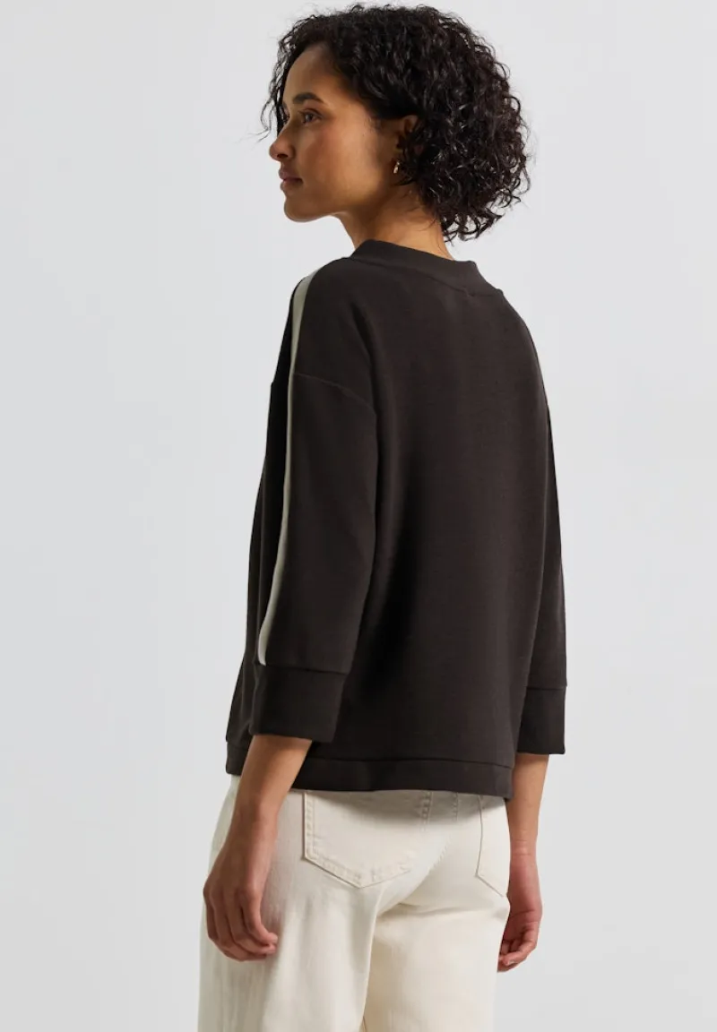 Street One Shirts*Ottoman Shirt mit Tape deep roast brown