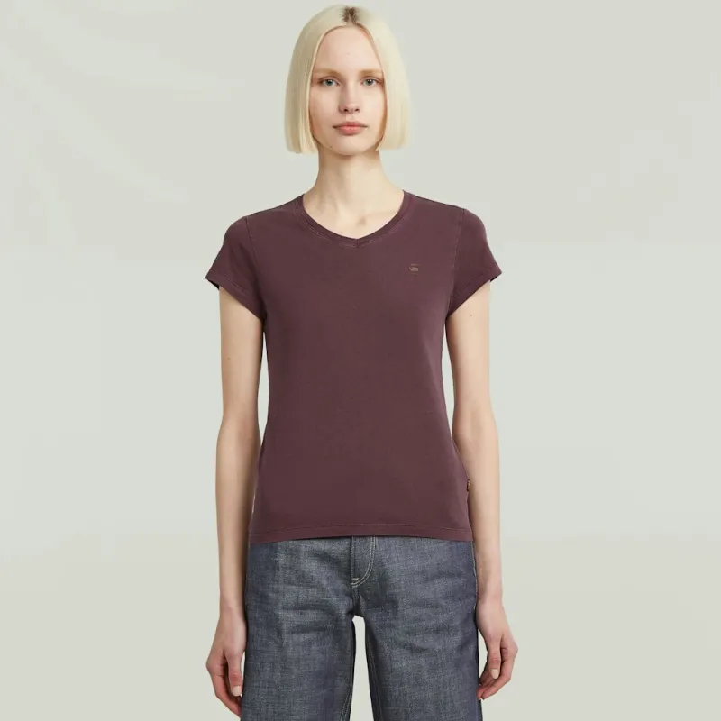 G-star Raw Shirts*Overdyed eyben slim v t 2.0 wmn maroon gd