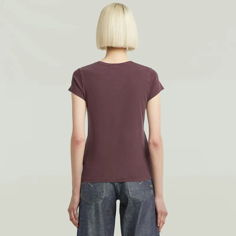 G-star Raw Shirts*Overdyed eyben slim v t 2.0 wmn maroon gd