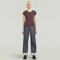 G-star Raw Shirts*Overdyed eyben slim v t 2.0 wmn maroon gd