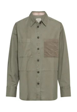 Camel Active Blusen*Overshirt aus Baumwoll-Lyocell-Mix shadow khaki
