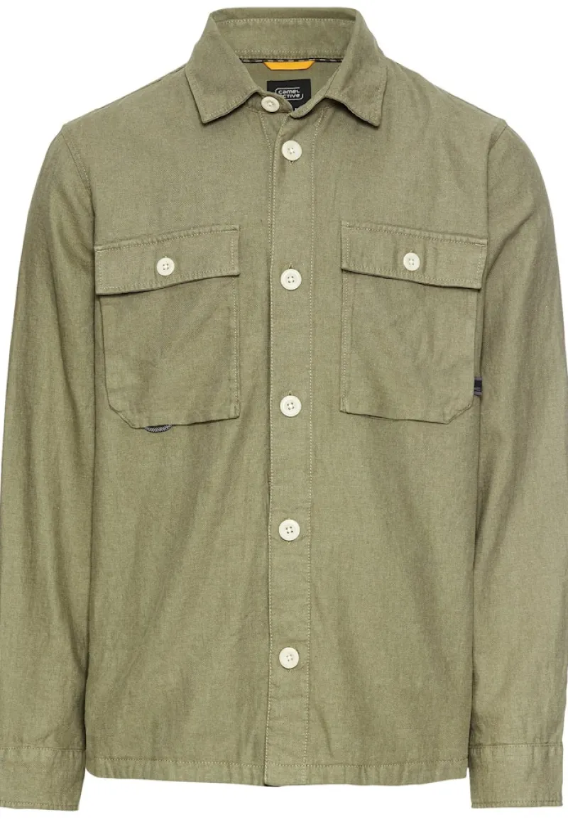 Camel Active Hemden|Big Boys*Overshirt aus Leinen-Baumwoll-Mix dusty khaki
