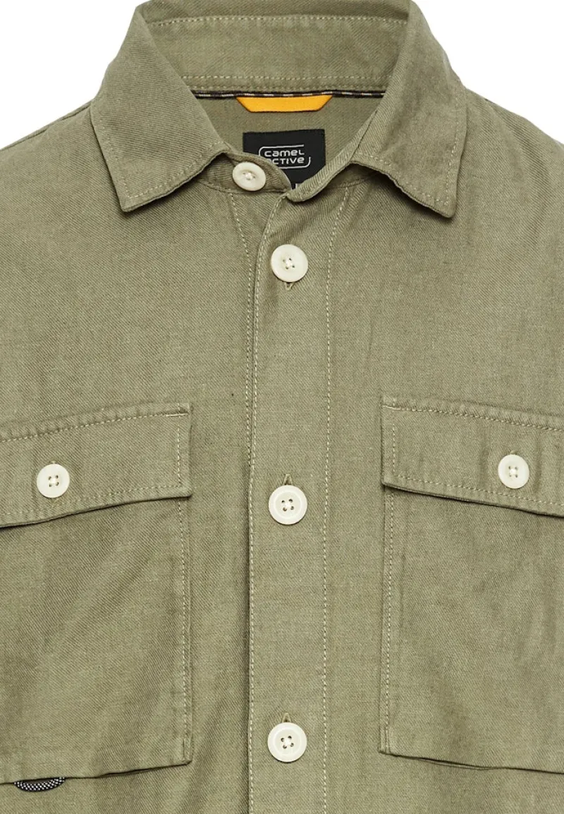 Camel Active Hemden|Big Boys*Overshirt aus Leinen-Baumwoll-Mix dusty khaki