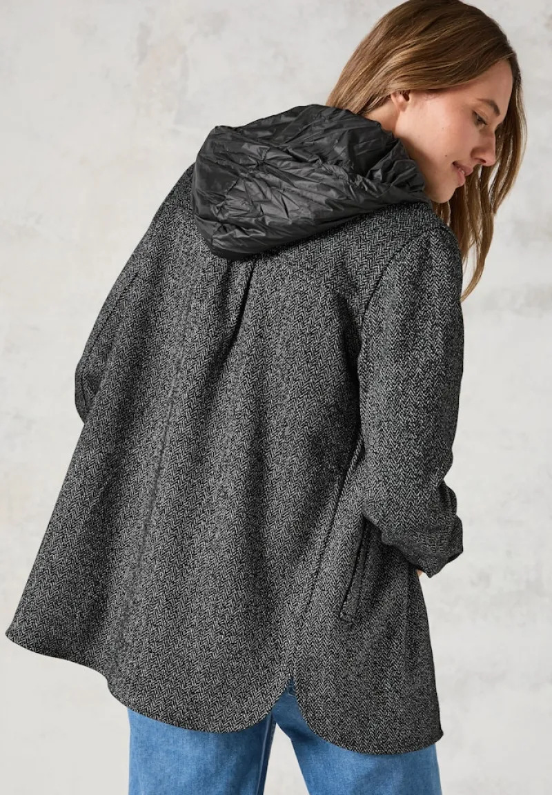 Cecil Jacken*Overshirt mit Kapuze Black