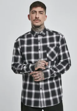 Urban Classics Hemden|Big Boys*Oversized Checked Shirt blk, wht
