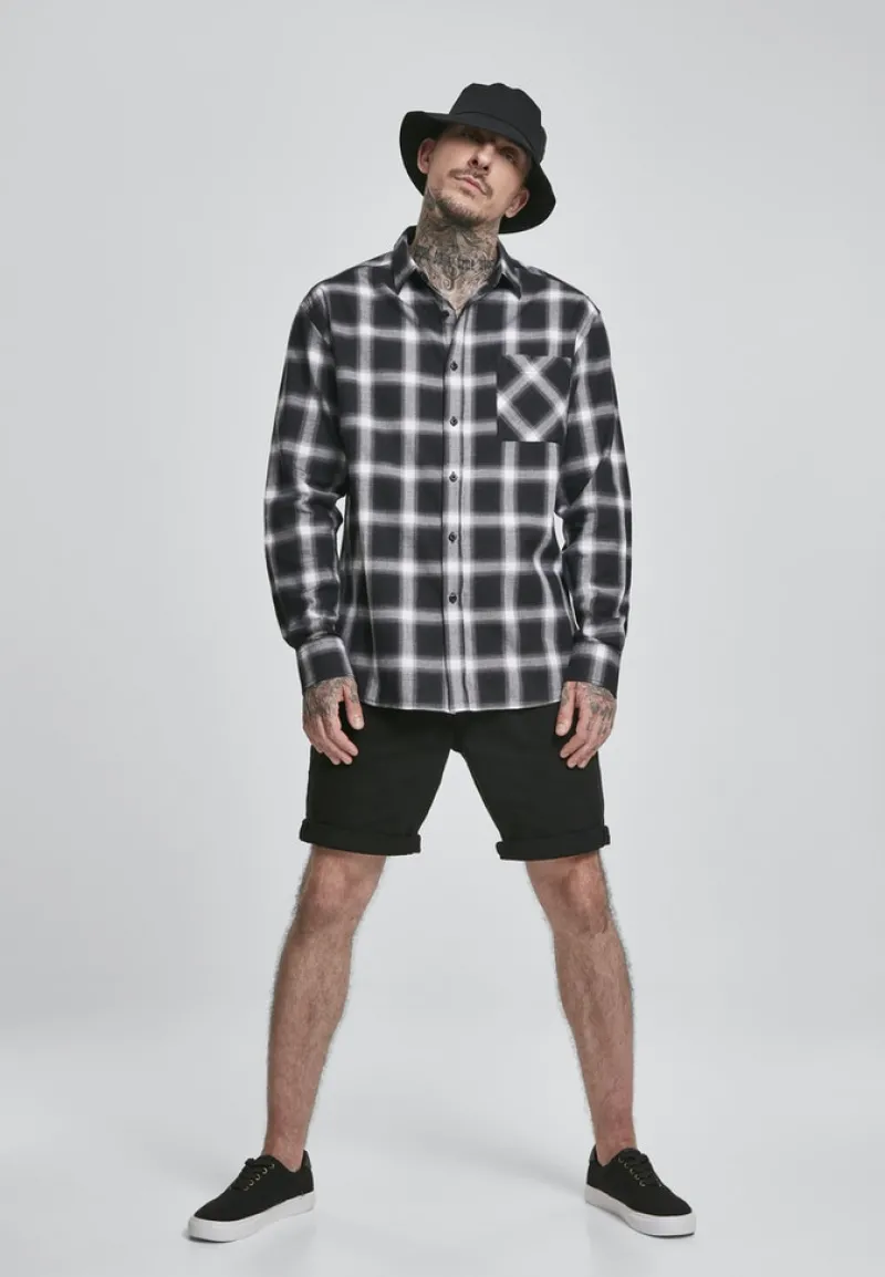 Urban Classics Hemden|Big Boys*Oversized Checked Shirt blk, wht