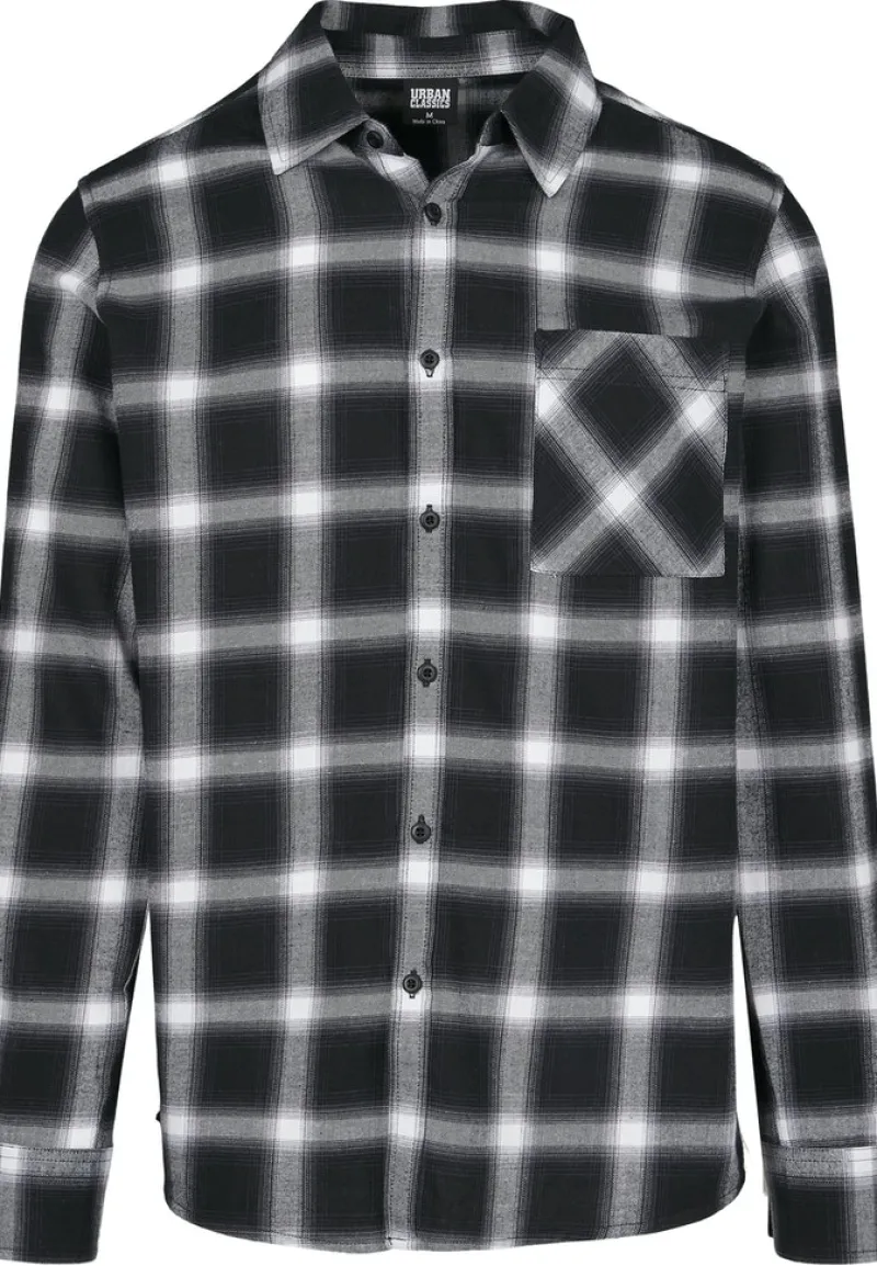 Urban Classics Hemden|Big Boys*Oversized Checked Shirt blk, wht