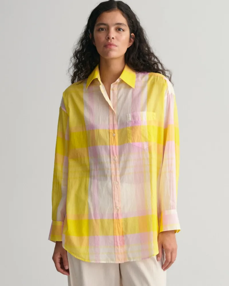 Gant Blusen*Oversized Madras Bluse canary yellow