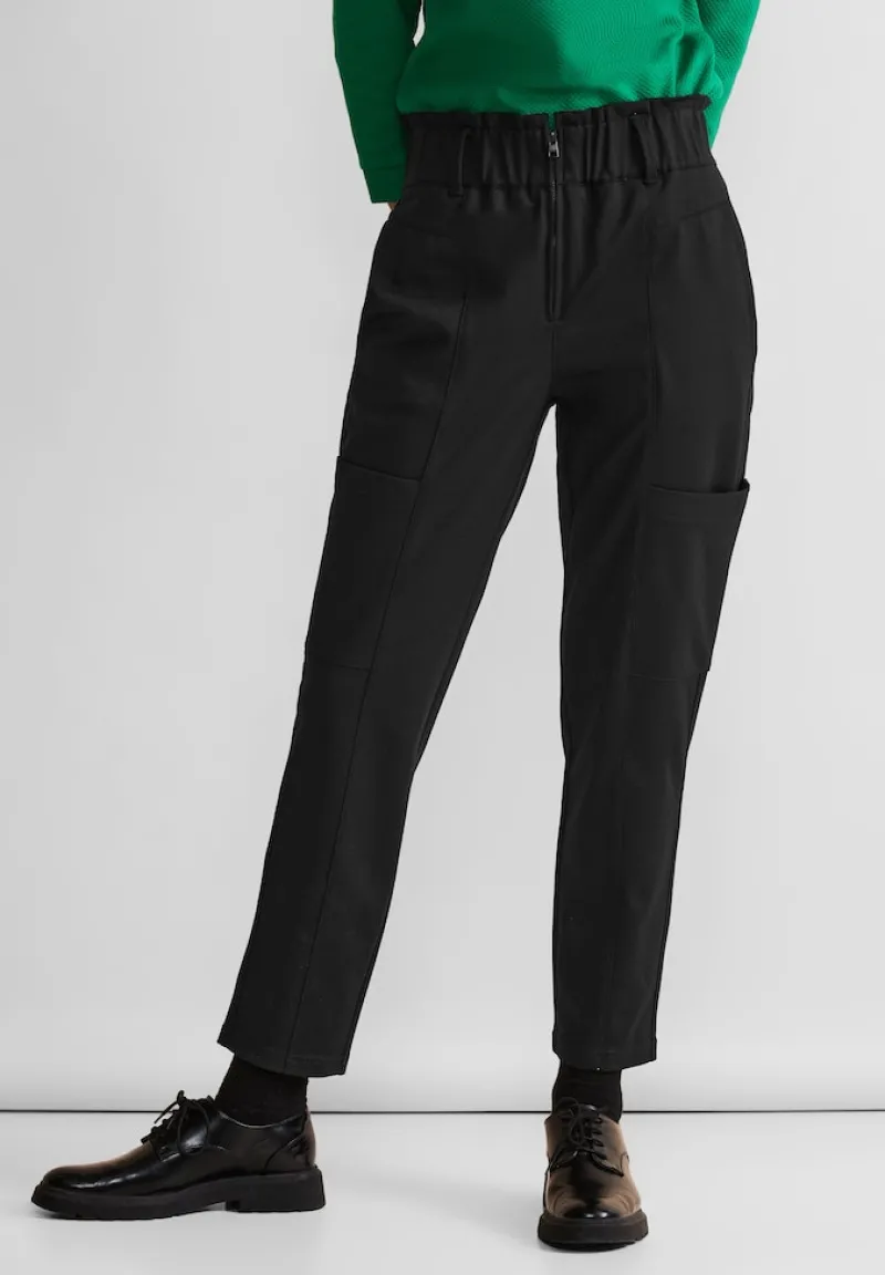 Street One Hosen*Paperbag Hose Black