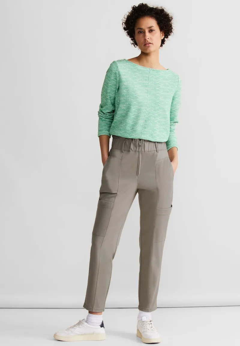 Street One Hosen*Paperbag Hose cool ivory