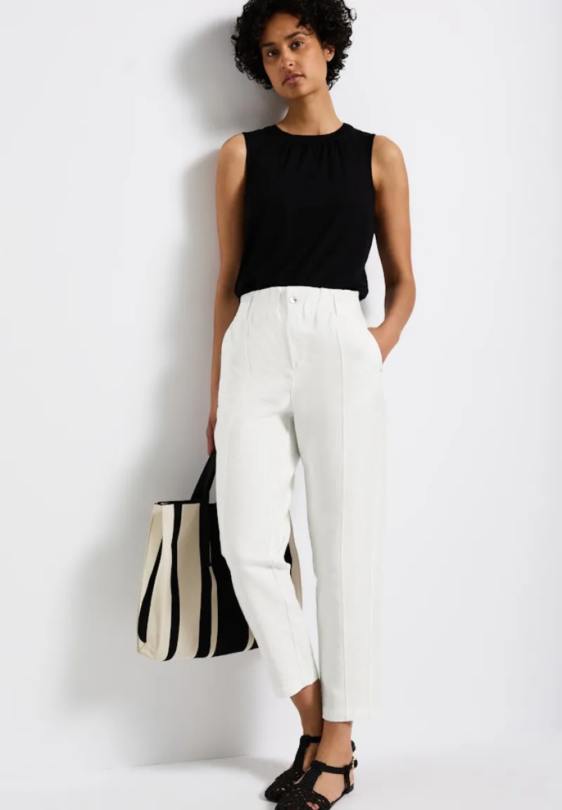 Street One Hosen*Paperbag Hose im Casual Fit off white