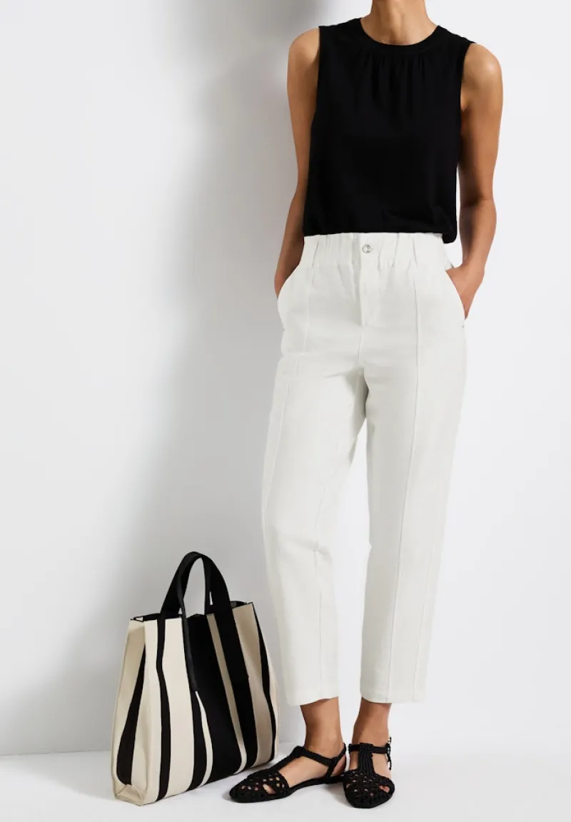 Street One Hosen*Paperbag Hose im Casual Fit off white