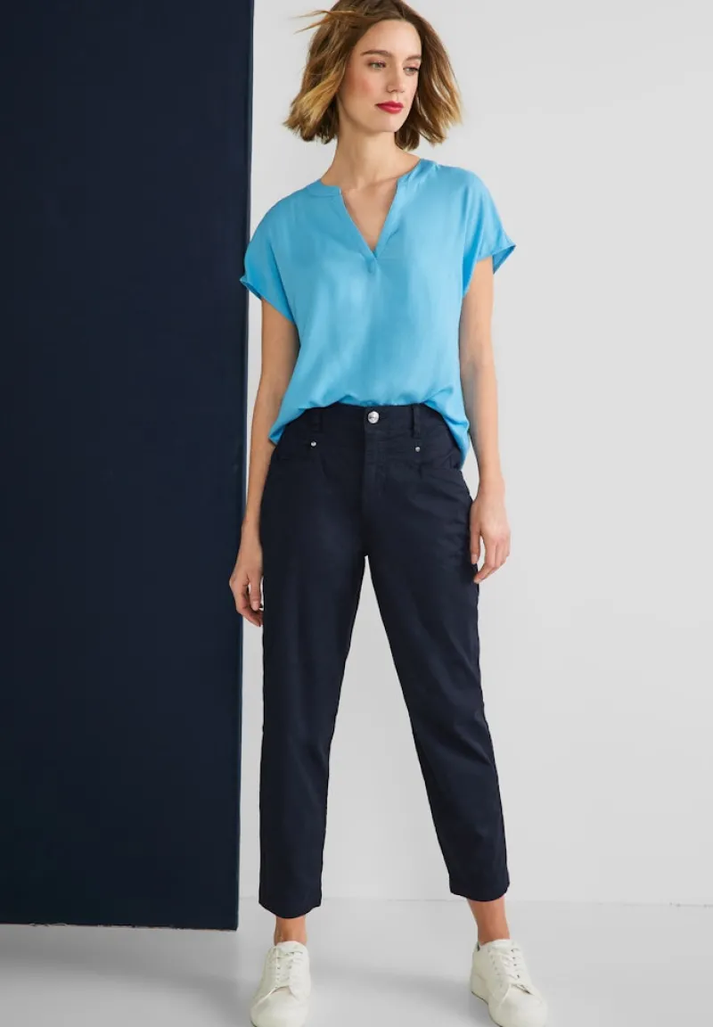 Street One Hosen*Papertouch Casual Fit Hose deep blue