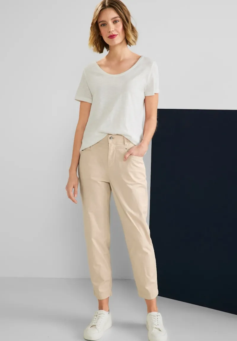 Street One Hosen*Papertouch Casual Fit Hose light smooth sand