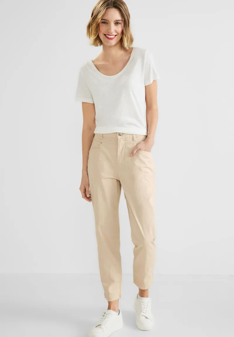 Street One Hosen*Papertouch Casual Fit Hose light smooth sand