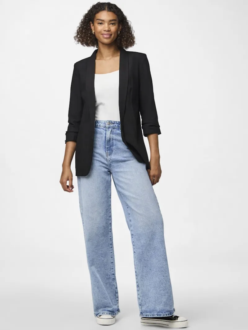 Pieces Jacken*PCBOSELLA 3/4 BLAZER NOOS BC Black