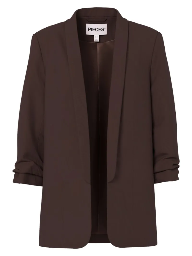 Pieces Jacken*PCBOSELLA 3/4 BLAZER NOOS BC Hot Fudge