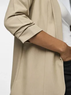 Pieces Jacken*PCBOSELLA 3/4 BLAZER NOOS BC White Pepper