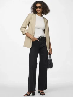 Pieces Jacken*PCBOSELLA 3/4 BLAZER NOOS BC White Pepper