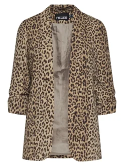 Pieces Jacken*PCBOSELLA 3/4 PRINTED BLAZER NOOS BC Natural