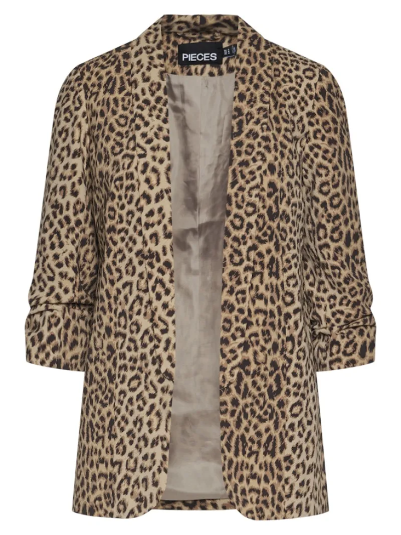 Pieces Jacken*PCBOSELLA 3/4 PRINTED BLAZER NOOS BC Natural