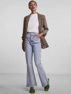 Pieces Jacken*PCBOSELLA 3/4 PRINTED BLAZER NOOS BC Natural