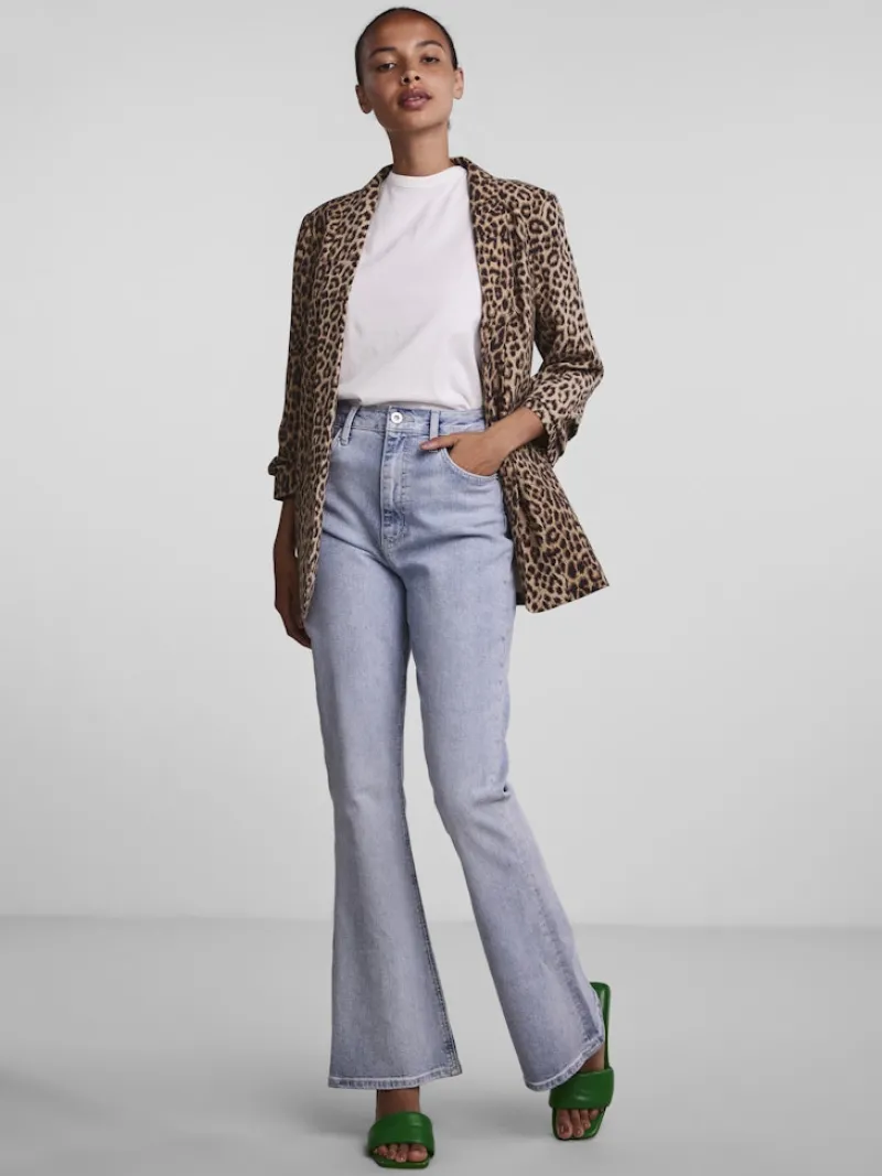 Pieces Jacken*PCBOSELLA 3/4 PRINTED BLAZER NOOS BC Natural