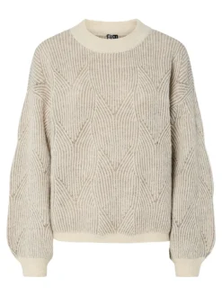 Pieces Pullover & Sweatshirts*PCJENNA LS O-NECK KNIT NOOS BC whitecap gray2