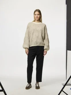 Pieces Pullover & Sweatshirts*PCJENNA LS O-NECK KNIT NOOS BC whitecap gray2