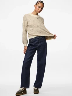 Pieces Pullover & Sweatshirts*PCJENNA LS O-NECK KNIT NOOS BC whitecap gray2