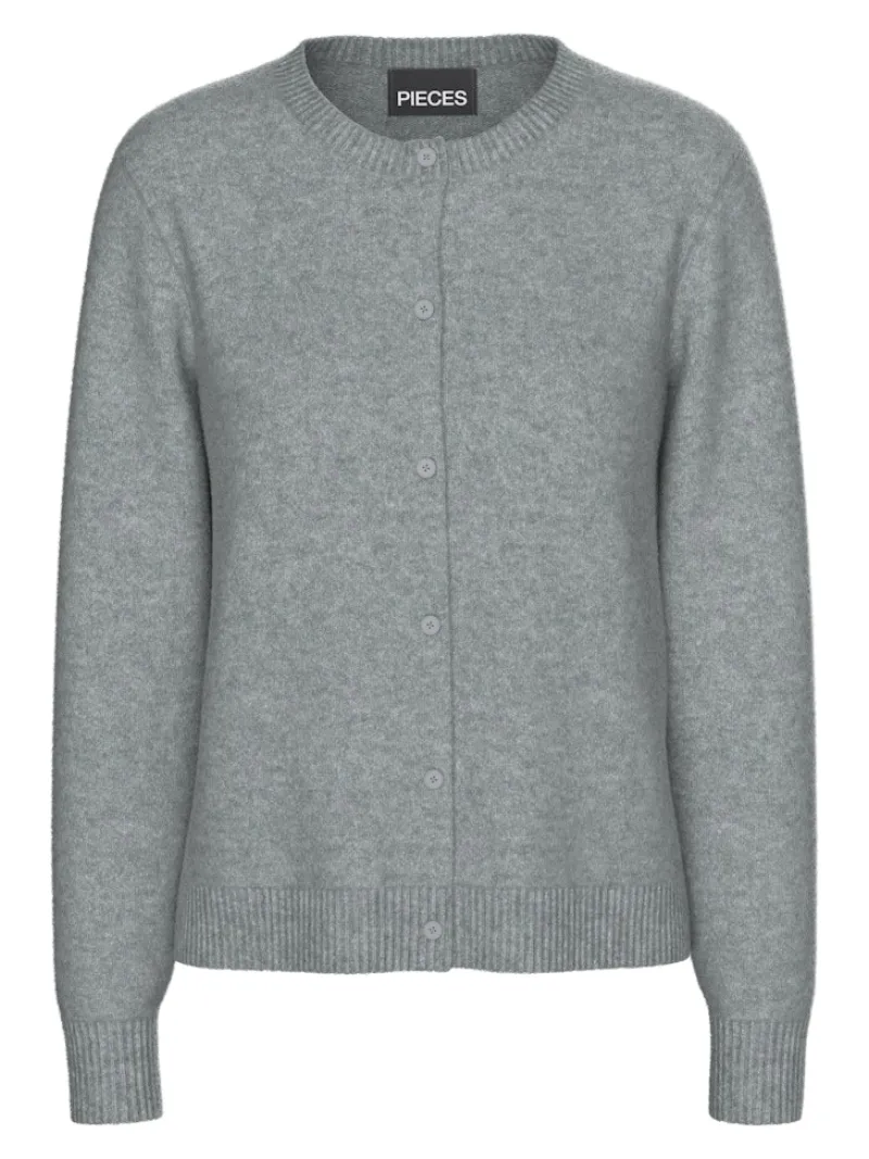 Pieces Pullover & Sweatshirts*PCMALOU LS KNIT CARDIGAN NOOS BC Medium Grey Melange