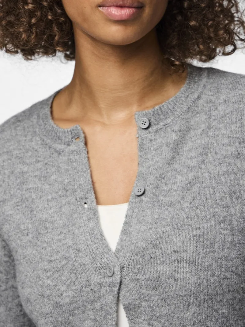 Pieces Pullover & Sweatshirts*PCMALOU LS KNIT CARDIGAN NOOS BC Medium Grey Melange