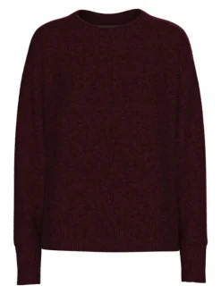 Pieces Pullover & Sweatshirts*PCMALOU LS O-NECK CUTLINE KNIT NOOS BC tawny port