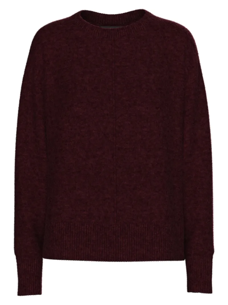 Pieces Pullover & Sweatshirts*PCMALOU LS O-NECK CUTLINE KNIT NOOS BC tawny port