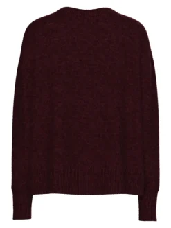 Pieces Pullover & Sweatshirts*PCMALOU LS O-NECK CUTLINE KNIT NOOS BC tawny port