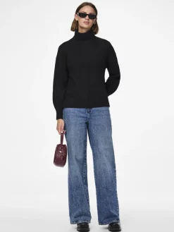 Pieces Pullover & Sweatshirts*PCMALOU LS ROLLNECK KNIT NOOS BC Black