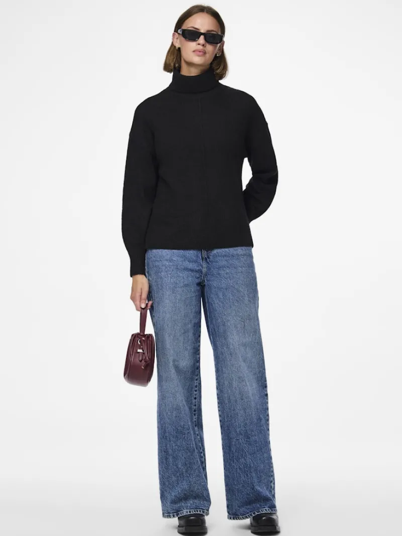 Pieces Pullover & Sweatshirts*PCMALOU LS ROLLNECK KNIT NOOS BC Black