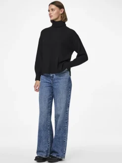 Pieces Pullover & Sweatshirts*PCMALOU LS ROLLNECK KNIT NOOS BC Black