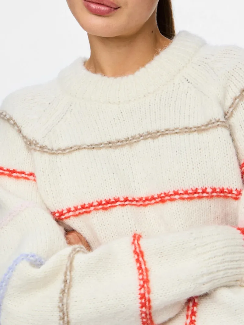 Pieces Pullover & Sweatshirts*PCNELIA LS O-NECK KNIT NOOS BC birch