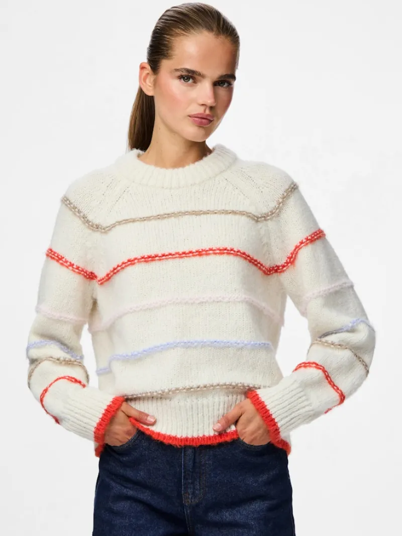 Pieces Pullover & Sweatshirts*PCNELIA LS O-NECK KNIT NOOS BC birch