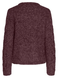Pieces Pullover & Sweatshirts*PCNINA LS O-NECK KNIT NOOS BC tawny port