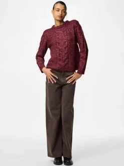 Pieces Pullover & Sweatshirts*PCNINA LS O-NECK KNIT NOOS BC tawny port