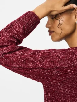 Pieces Pullover & Sweatshirts*PCNINA LS O-NECK KNIT NOOS BC tawny port