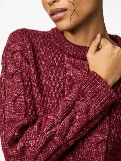 Pieces Pullover & Sweatshirts*PCNINA LS O-NECK KNIT NOOS BC tawny port