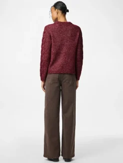 Pieces Pullover & Sweatshirts*PCNINA LS O-NECK KNIT NOOS BC tawny port