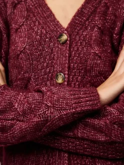 Pieces Pullover & Sweatshirts*PCNINA LS V-NECK KNIT CARDIGAN NOOS BC tawny port
