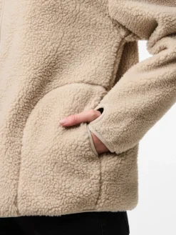 Pieces Jacken*PCSADIA LS TEDDY JACKET NOOS BC silver gray