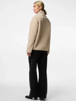 Pieces Jacken*PCSADIA LS TEDDY JACKET NOOS BC silver gray